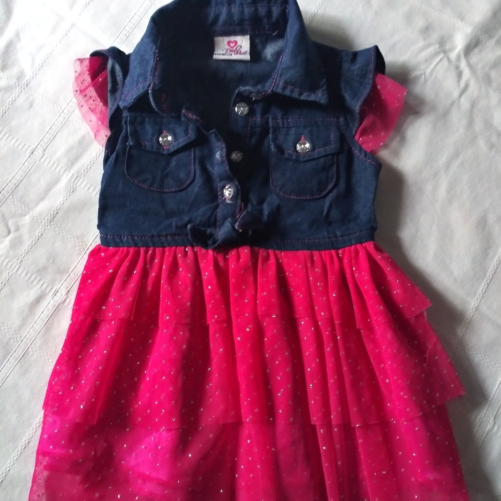 Girls pink sparkle Real Love dress 18 mths